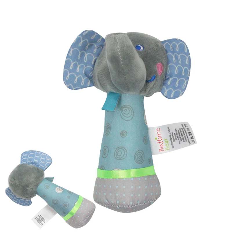 Baby Elephant Rattle Baby Plush Toys Newborn Soft Ring Bell Rustle