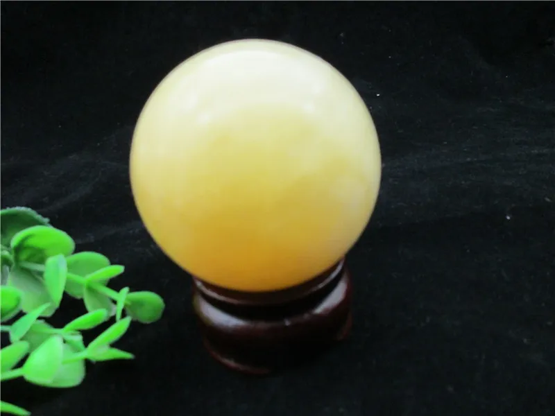 AAA+ натуральный желтый топаз резьба мяч фэн-шуй шар Азия мода удачи шар драгоценный камень кристалл украшение дома+ подставка