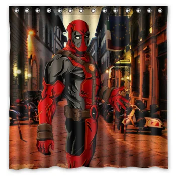 

Funny Comic Hero&Deadpool Samurai Background Waterproof Polyester Shower&Bath Curtain( 180X180CM)