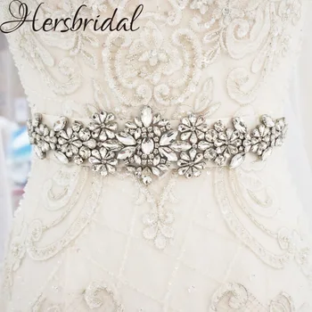 

Silver Crystal Bridal Belt Rhinestone Wedding Sash Belt