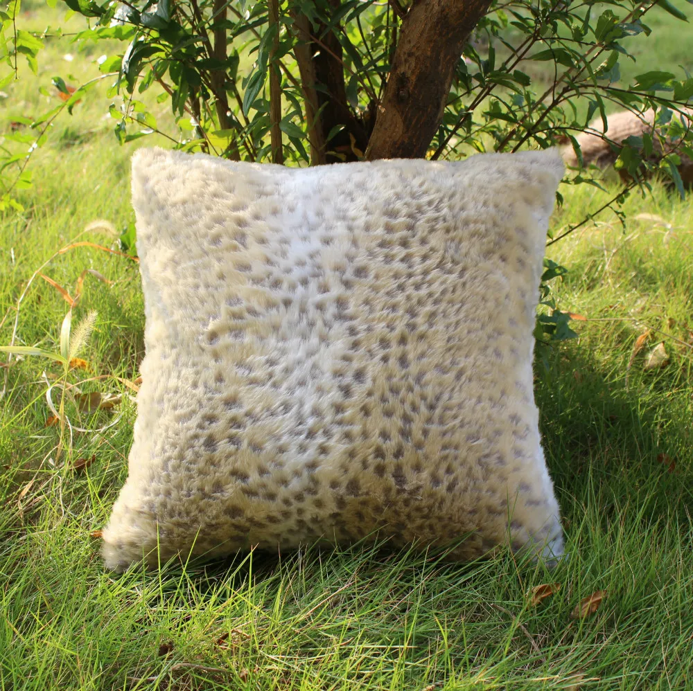 VEZO HOME faux fur printed leopard sofa chair seat home decorative cushions cover throw pillows ...