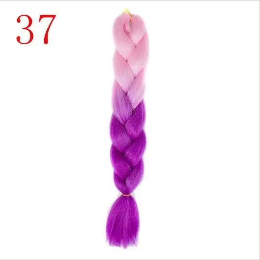 LISI HAIR Jumbo Braids Ombre long Synthetic Braiding Hair Blonde Pink Blue Grey multiple colour 100g 24 inches - Цвет: #3