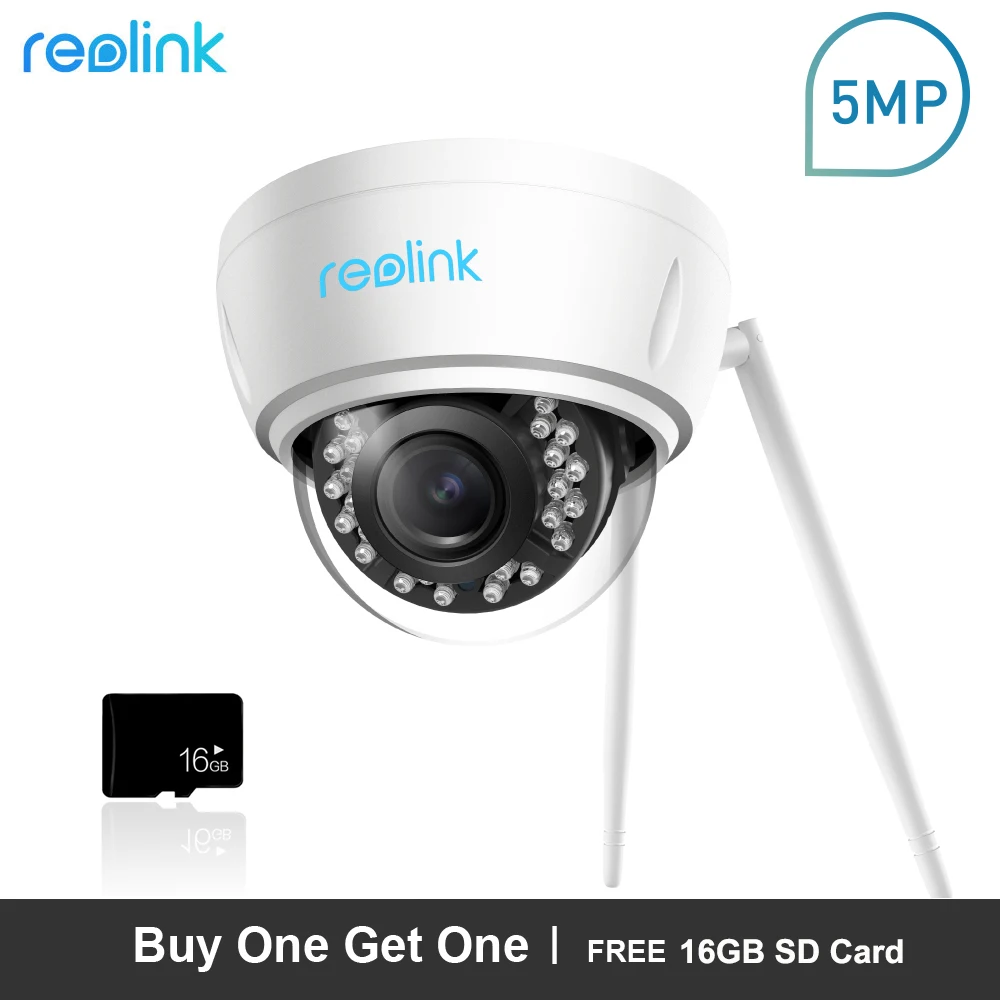 [БЕСПЛАТНАЯ SD КАРТА] Reolink Security WiFi IP камера 2.4G / 5G 5MP HD 4x Оптическое увеличение Слот