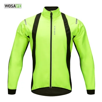 

Wosawe Reflective Jackets Mtb Winter Clothing Winter Cycling Bicycle Thermal Fleece Coat Windproof Long-sleeve Waterproof Green