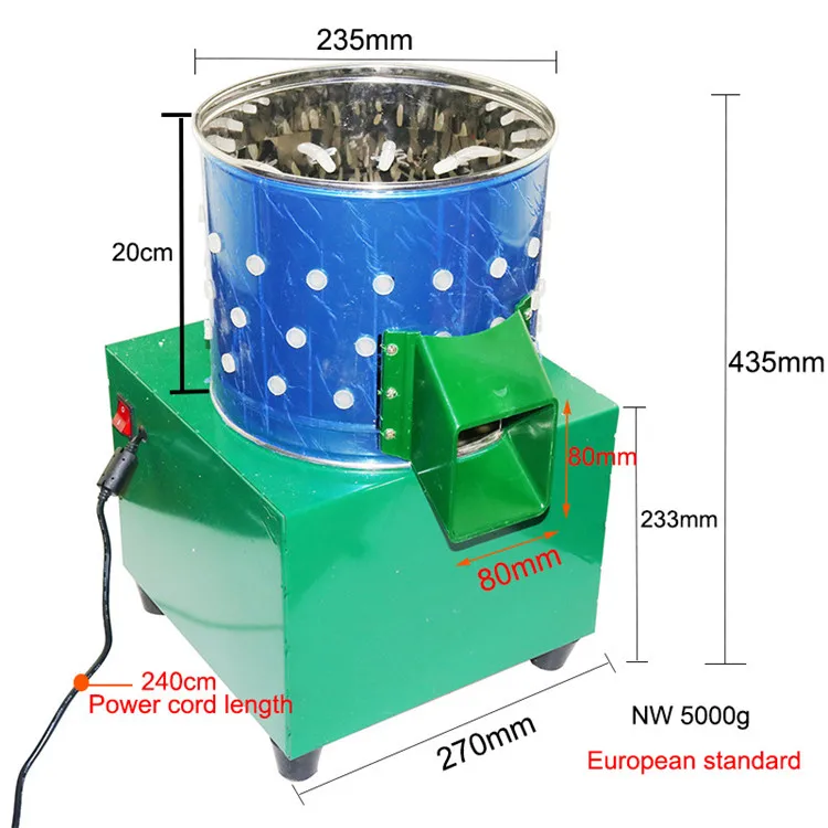 1 комплект машина для удаления волос птицы 100-240 в 80 Вт 50-60 Гц европейский стандартный ролик Размер 235*200 мм птичий голубь перепелиное удаление волос - Цвет: European standard