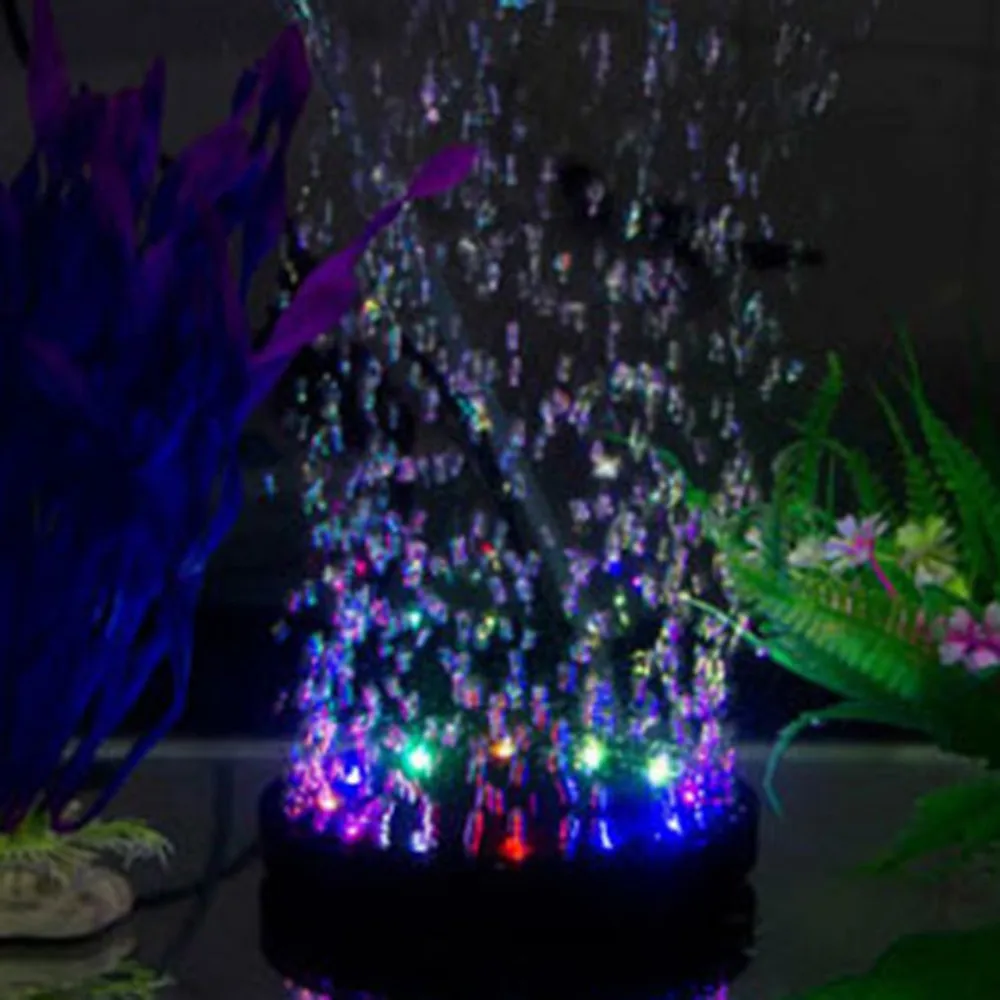 Q9/Q12 круглая плоская форма светодиодный аквариум освещение для аквариума погружной светильник воздушный пузырь лампа делая кислорода для освещение аквариума с рыбами