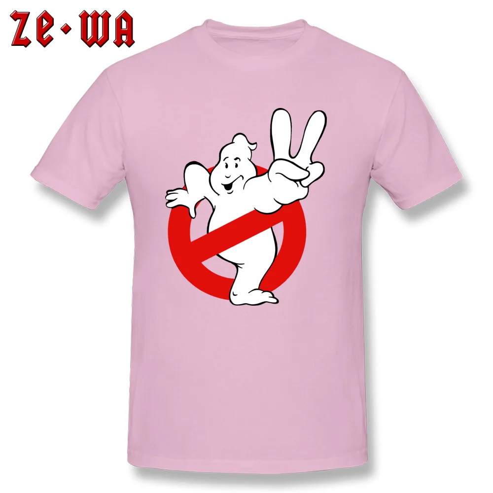 Oversized Men Tops Tees Ghostbusters Casual T Shirt 100% Cotton Short Sleeve Summer Tee Shirts Round Collar Drop Shipping Ghostbusters pink