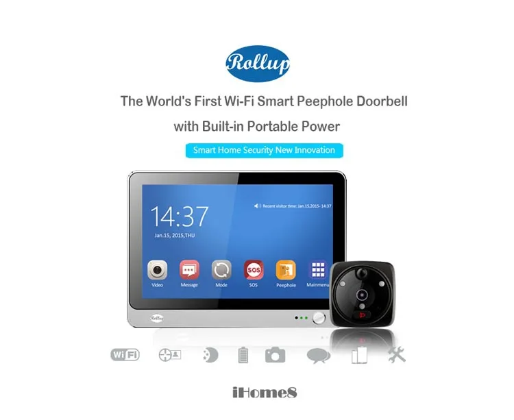 

2015 Newest Smart Home Wireless WIFI Door Viewer Smart Peephole Door Video Doorbell 7 Inch TFT 130 Degree Door Camera Free Shipp