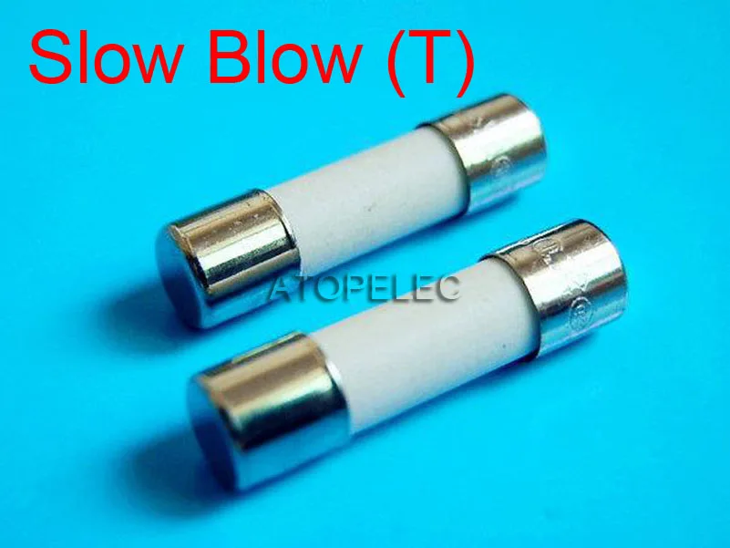 

10pcs 5x20mm Ceramic Fuse 5mm x 20mm Slow Blow T 2A 3.15A 4A 5A 6.3A 8A 10A 250V