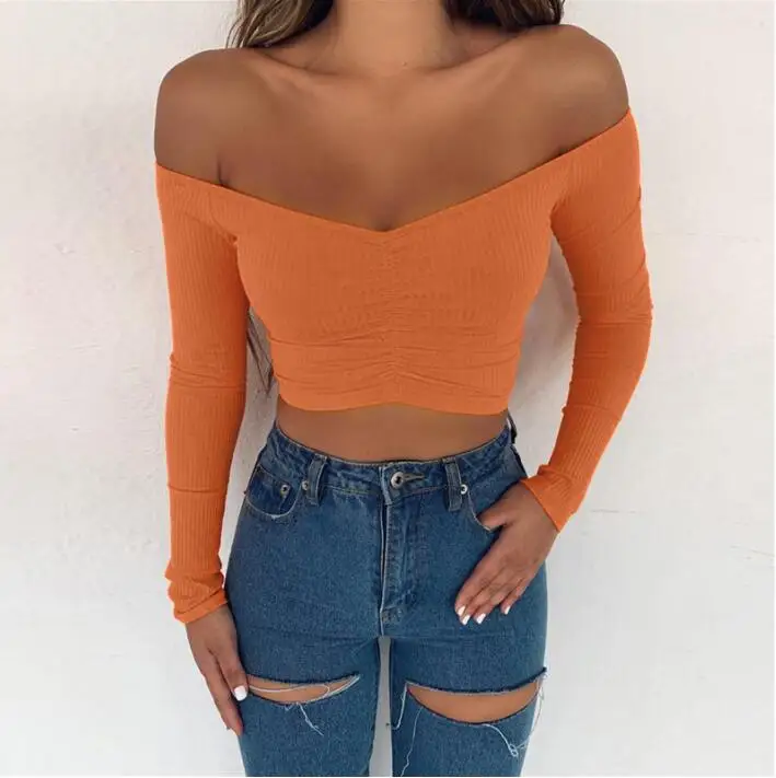 

New women's one-shoulder slim slimming short-sleeved T-shirt