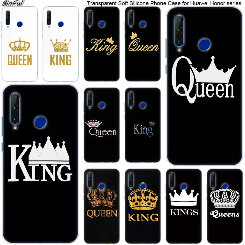 Роскошный силиконовый чехол King Queen для Huawei Honor 20 20i 10 9 8 Lite 8X 8C 8A 8S 7S 7A Pro View 20|Бамперы|