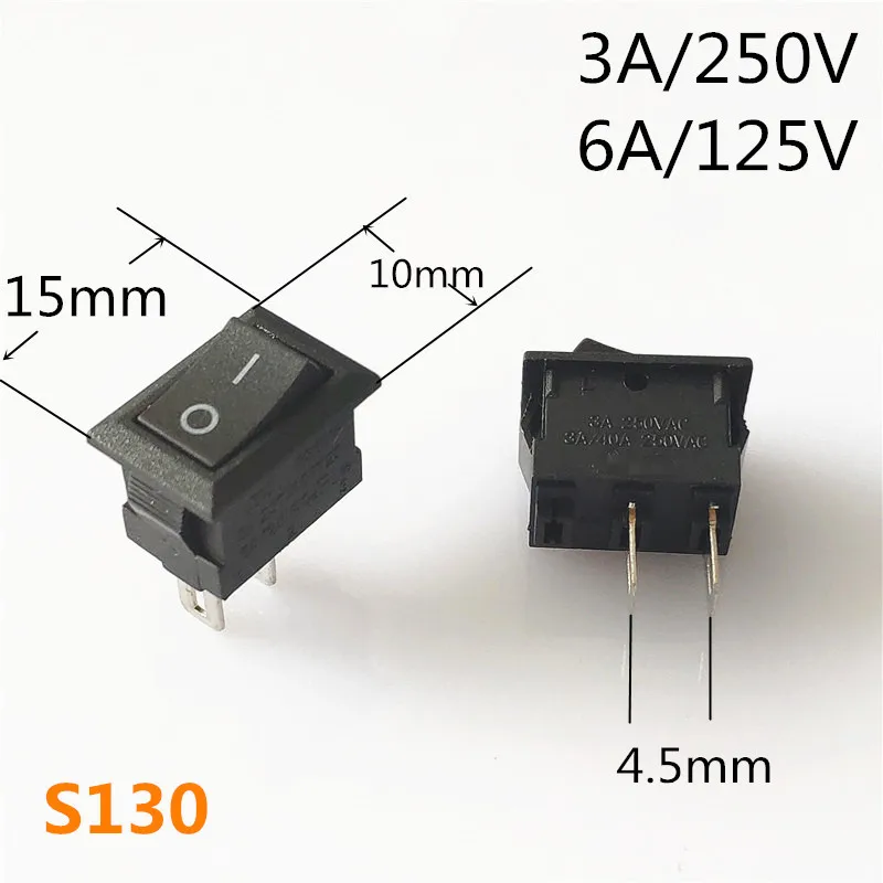 S130 SPST KCD 3PIN 6PIN вкл/выкл квадратный лодочный кулисный переключатель DC AC 16A/250V Автомобильная приборная панель пластиковый переключатель дропшиппинг - Цвет: S130
