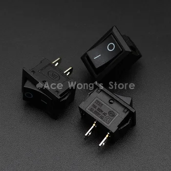 

10pcs KCD1-101 AC 6A 250V 2 Pin ON/OFF I/O SPST Snap in Mini Black Button Boat Rocker Switch 15*21MM