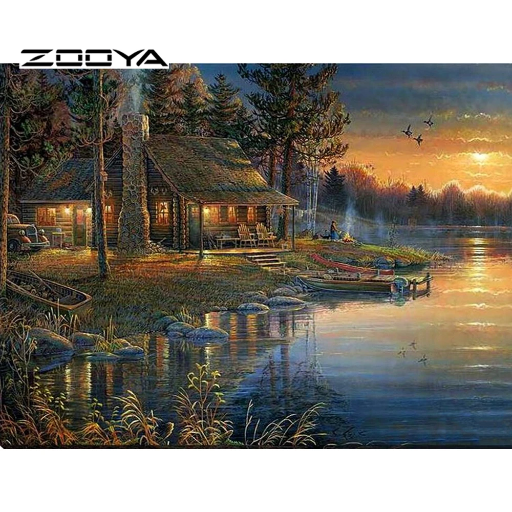 

ZOOYA Diamond Painting Landscape Beaded Embroidery Beadwork Kits Patterns Rhinestone Cross Stitch Kits Cuadros Decoracion RF485