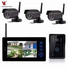Yobang безопасности беспроводной видео дверной звонок видео домофон для наблюдения дверной телефон+ 3 Наружные камеры безопасности CCTV система безопасности