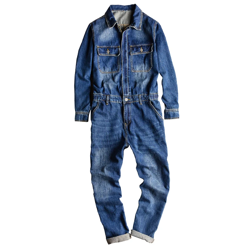 denim overalls long sleeves