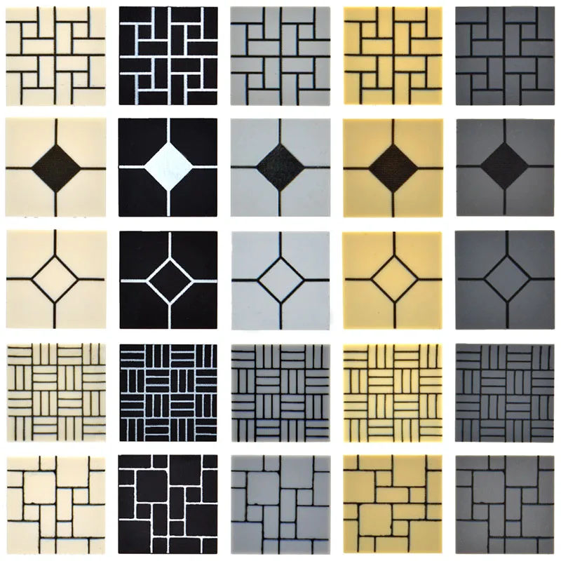 

10pcs/lot Bricks 2*2 Floor Tiles Printed Stitching Pattern for MOC Building House Blocks City Creator Toys for Children