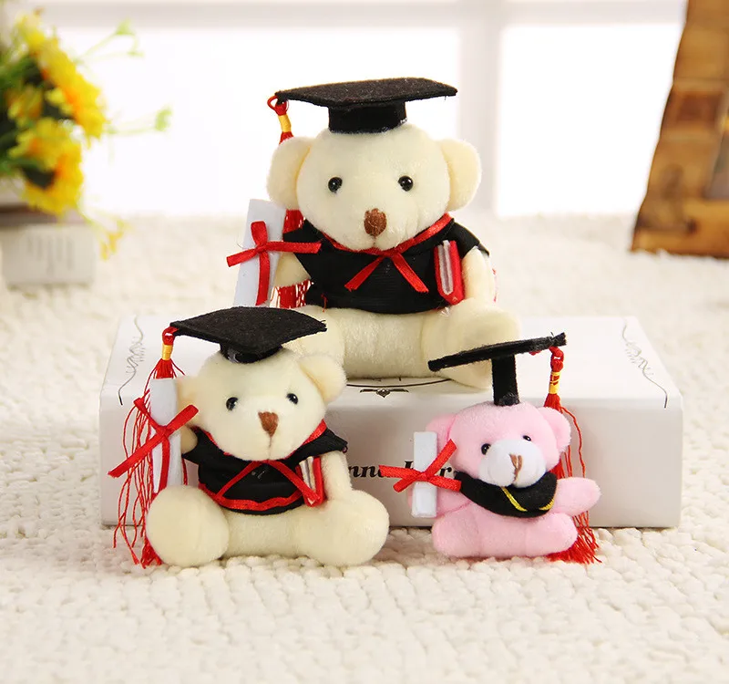 New Graduation Teddy Bear Plush Toys Cute Dr. Bear Soft Stuffed Dolls Key Bag Pendants 30pslot 911cm (7)