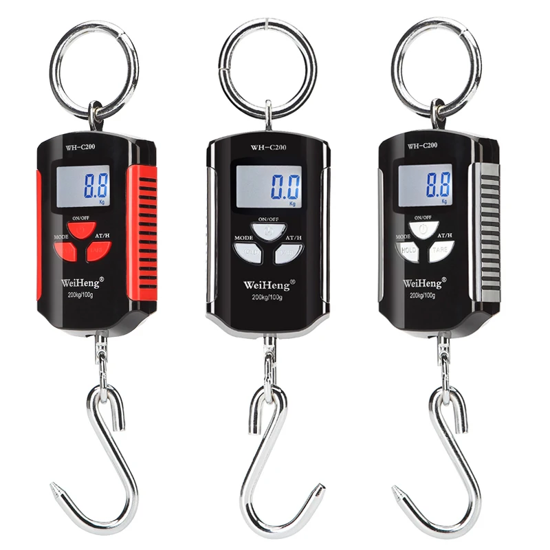 Industrial 200kg/100g Portable Digital Crane Scale Heavy Duty Hanging Hook Scale Electronic Balance Fishing weight