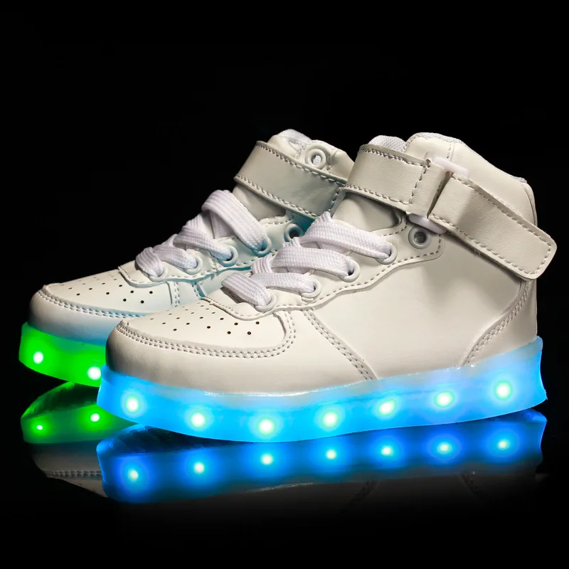 Size 25-42 USB Luminous Sneakers for Children Adult Led Shoes with Light Up Sole Kids Boys Girls Glowing Sneakers LED Slippers