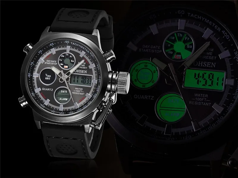 Военные мужские спортивные часы с нейлоновым ремешком модные брендовые цифровые и аналоговые часы армейские водонепроницаемые мужские светодиодный часы Relogio Masculino
