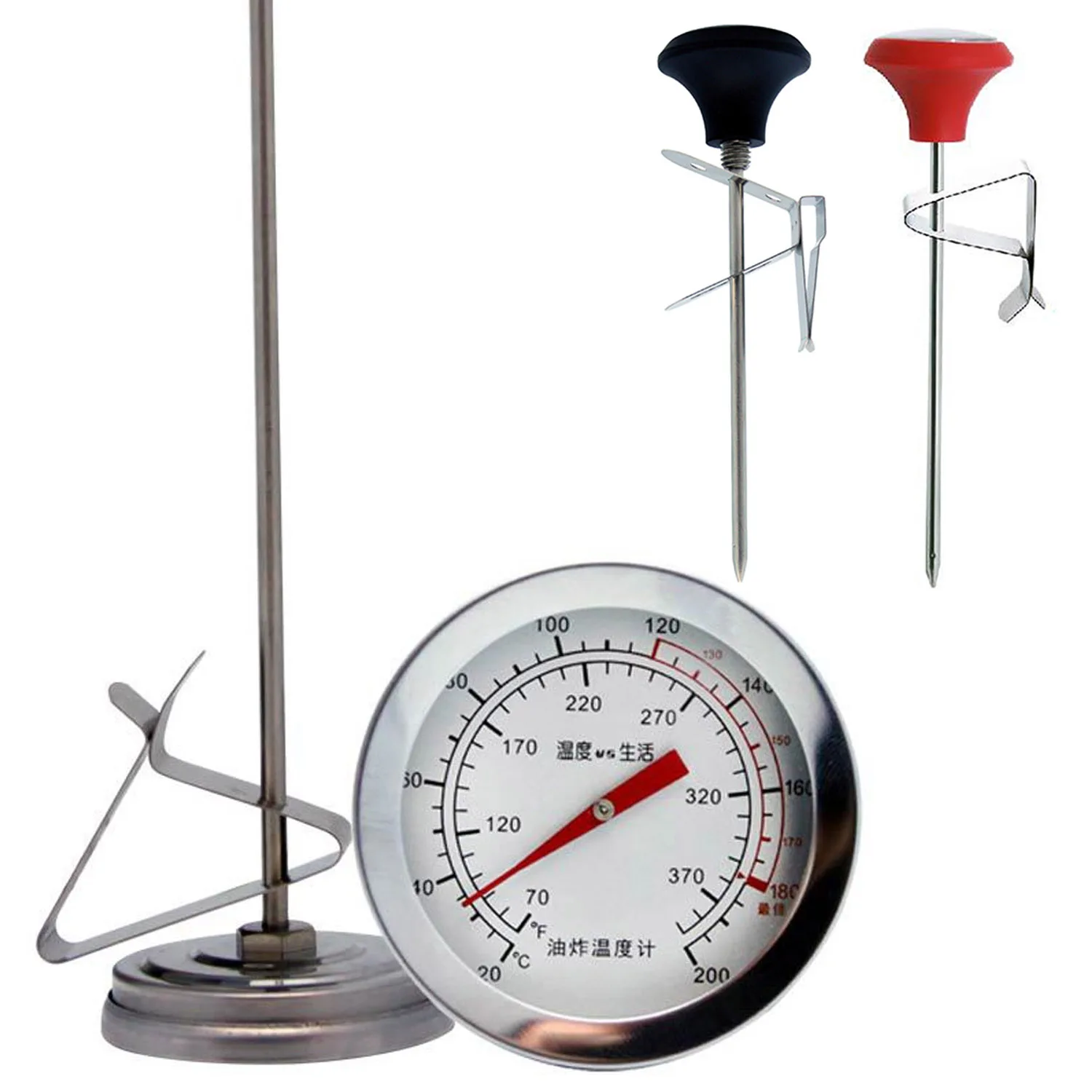 

Behogar 4pcs Stainless Steel Thermometer Probe Holder Clip for BBQ Smoker Oven Grill Ambient Temperature Reading