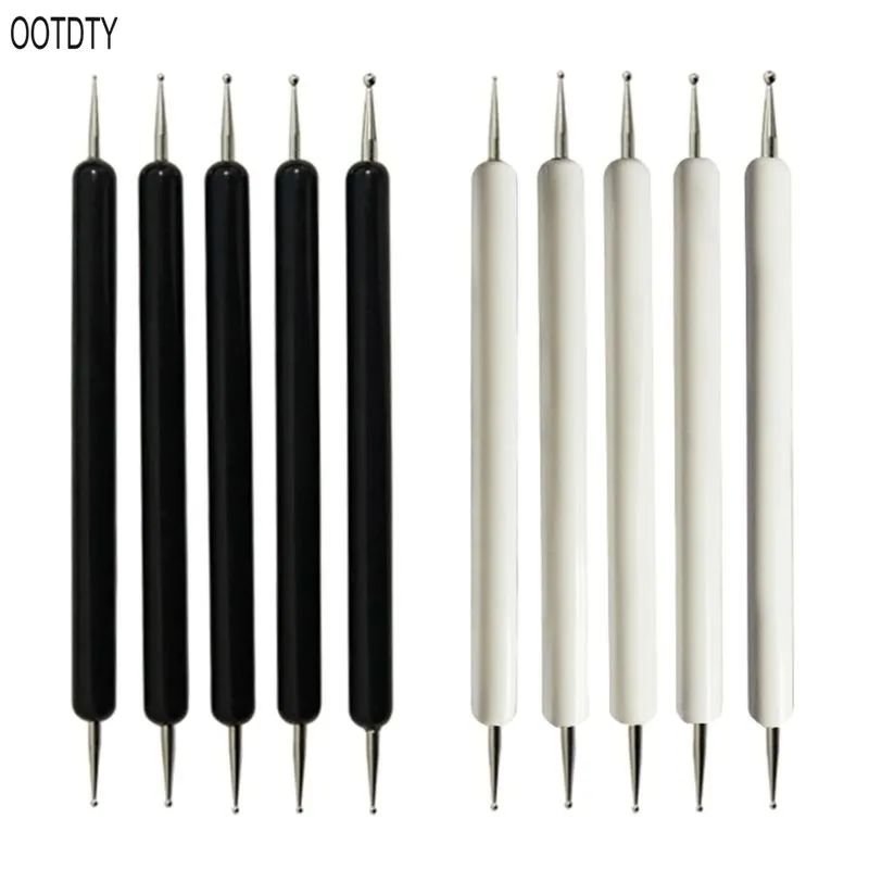 

5Pcs Sturdy Stainless Steel Double Head Nail Art Pen Carving Sculpture Sculpting Tools Art Craft Pottery Clay Dolls DIY Handcraf