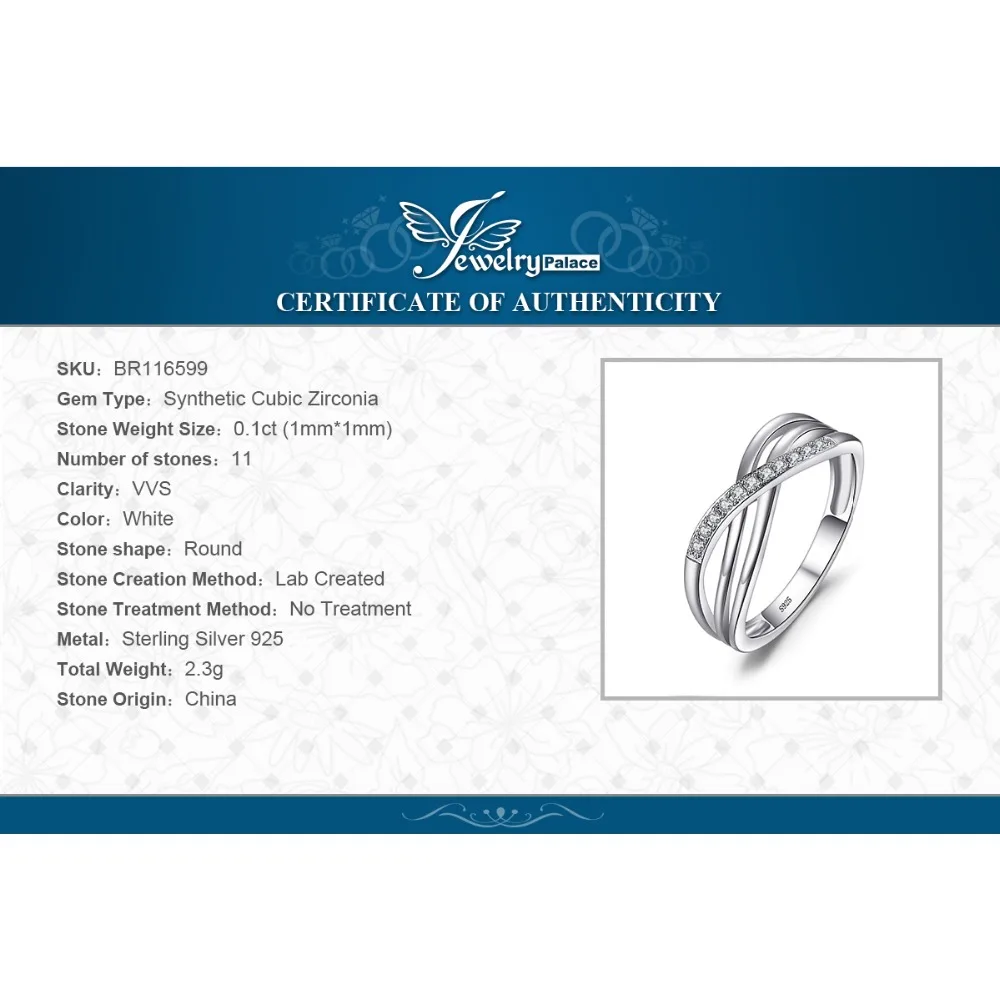 JewelryPalace бесконечность любви Романтический Юбилей Свадьба Promise Ring 925 пробы Серебряные ювелирные изделия мода подарок на день рождения