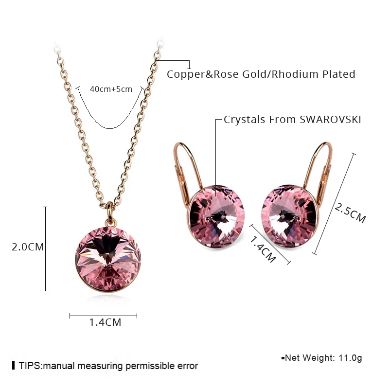 BAFFIN 2018 D\u0027origine Cristaux De SWAROVSKI Bella Bijoux Ensembles Ronde Pendentif Colliers Piercing Boucles D\u0027oreilles Pour Les Femmes De Mariage dans