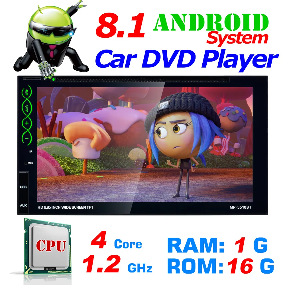

7-inch 1080P FOR Android 8.1 Bluetooth Usb Rear View Camera Mp5 Multimidio Player 2 Din Car Radio Coche Recorder Car Audio GPS