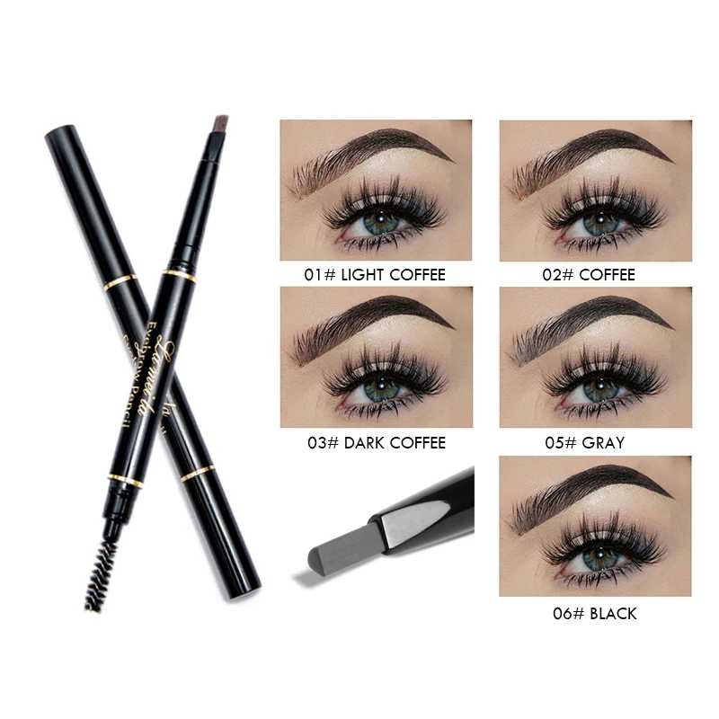 

1 Pcs New Double-end Automatic Eyebrow Pencil Waterproof Long-lasting Brown Black Eye Brow Enhancer Pen Beauty Make Up Cosmetic