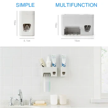 

Automatic Toothpaste Set Wall Toothbrush Holder Rack Lazy Toothpaste Squeezer KG66