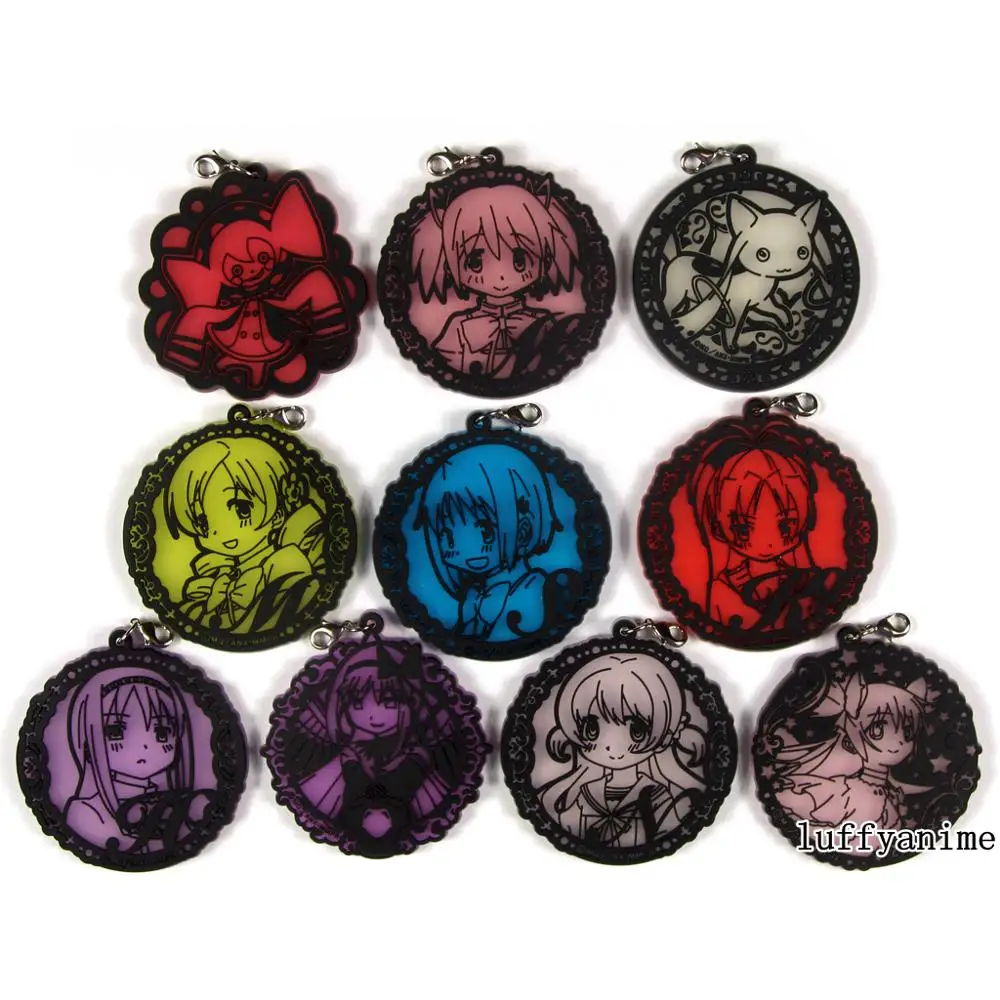 

Puella Magi Madoka Magica The Rebellion Rubber pendant Kaname Madoka Akemi Homura PVC Mobile Phone Accessories strap Keychain