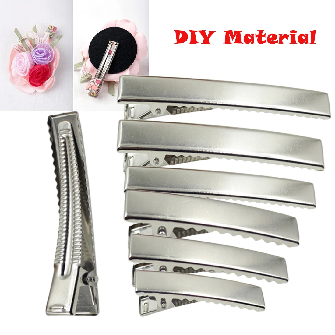 Buy Hair accessories 50 pcs Silver Flat Metal Single