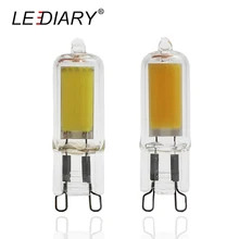 LEDIARY 5 sztuk/partia COB LED G9 żarówki 220 v-240 v 2W High Power 48mm Tube szkło bezbarwne G9 lampa Super Bright wymienić 25W G9 żarówka halogenowa