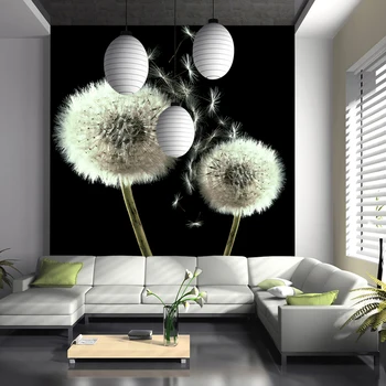 

5d Papel de parede White Dandelion Flower Papel Mural Wallpaper for living Room Sofa background 3d wall photo murals wallpaper