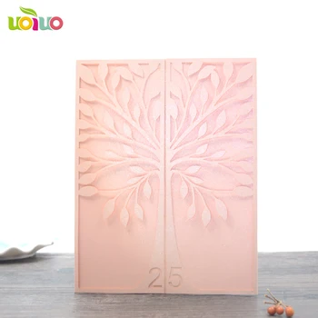 

50pc Laser Cut Wedding Invitations Elegant incarnadine tree Wedding Invitations incarnadine free logo