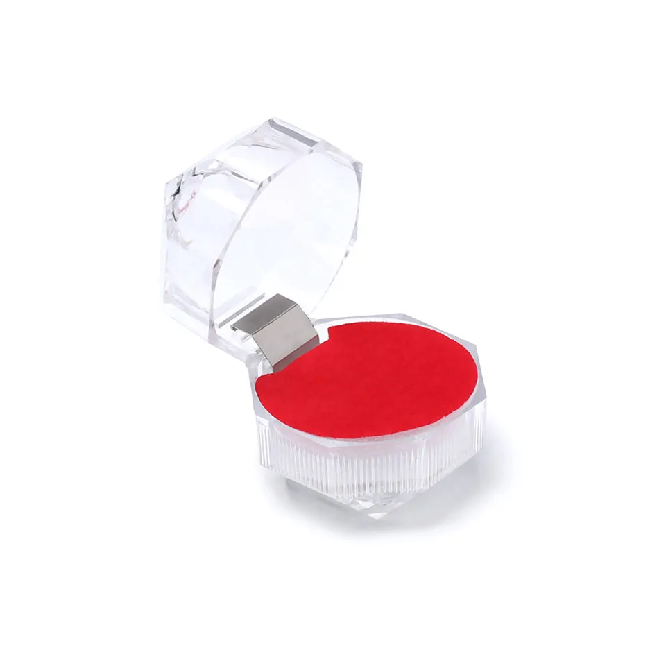 4 Ян 1 шт. кристалл акриловые портативные прозрачные кольца коробка для показа сережек Свадебные ювелирные изделия посылка Коробка кольцо Органайзер - Цвет: Red