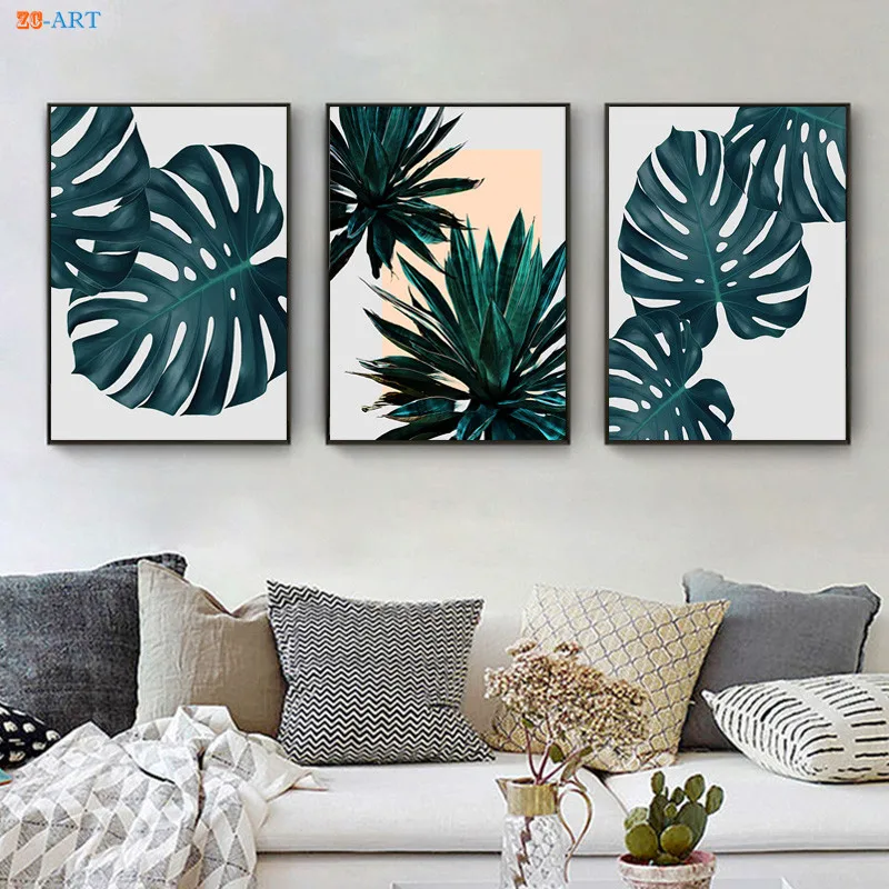 

Tropical Plants Leaves Canvas Paintings Nordic Scandinavian Wall Art Posters and Prints Wall Picture for Living Room Home Decor