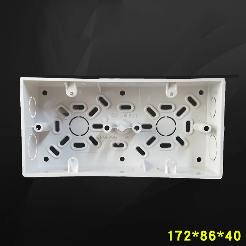 

2pcs Wall Surface Mounted Switch Box Double Bottom Wire Box 86 Type Socket 2-Gang Tube Box 172*86*40mm Free Shipping