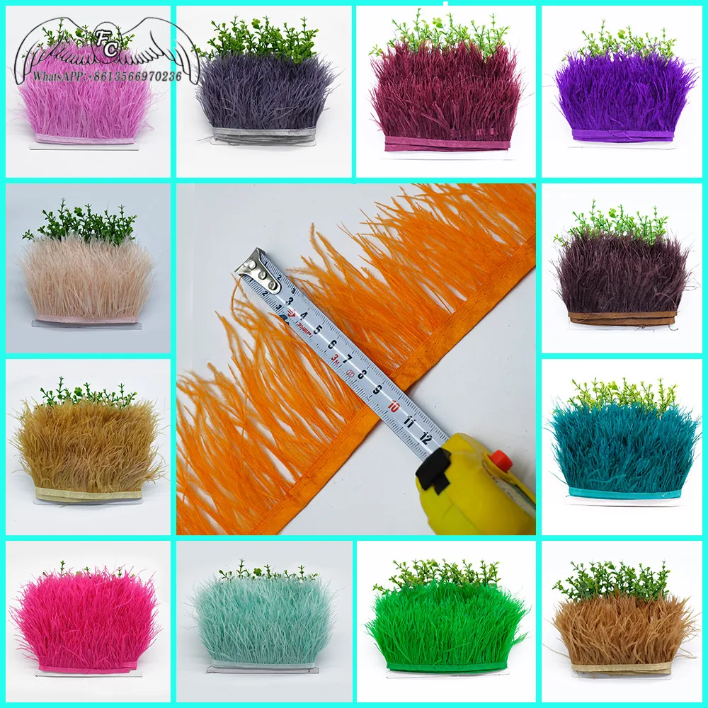 

Wholesale 10Yards 8-10cm Natural Fluffy Ostrich Feather Trims DIY Clothing Decoration Feather Ribbon Dress/Skirt /Crafts Deco