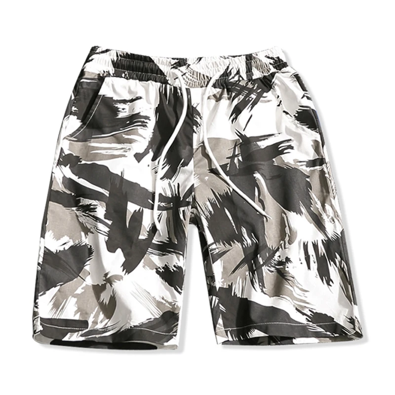 Новые модные мужские летние тонкие пляжные шорты на шнурке мужские s шорты камуфляжные короткие брюки с принтом повседневные шорты