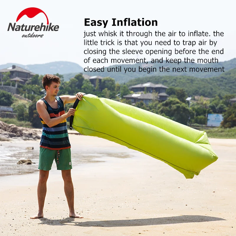 Продажа Naturehike Надувной Спальный Мешок с бананом, открытый пляжный шезлонг, надувной кемпинг, кресло для отдыха, наполненный воздухом, шезлонг, кемпи...