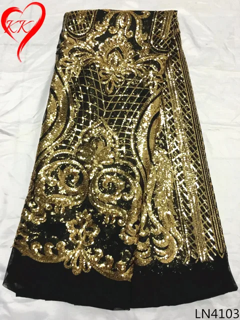 Beautifical Sequins Lace Fabric For French Net Beautifical Sequins Lace Fabric For French Net Gold African Sequin