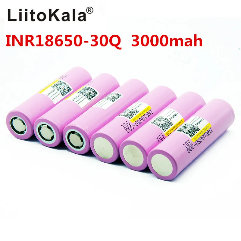 2 шт. Liitokala 3,7 в INR 18650 30Q 3000 мАч аккумуляторы 18650 батарея/электронная сигарета
