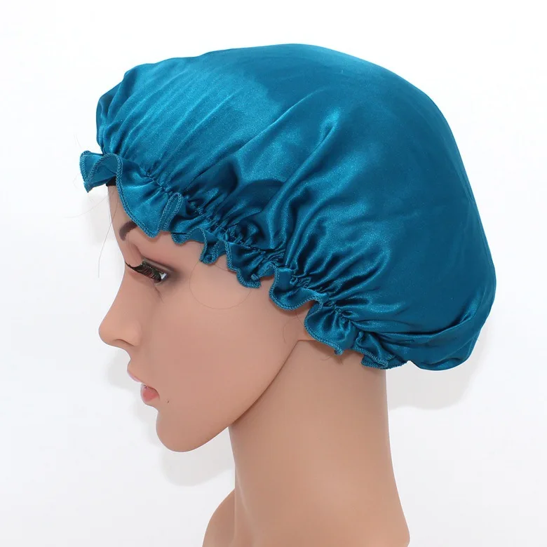 

Women Pure Silk Sleep Hats Wrap Night Cap Hair Care Head Cover Satin Bonnet Sleep Cap Hair Accessories