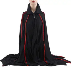 Новый костюм для Хеллоуина, красный и черный плащ в полоску, вечерние наряды для сцены, плащ с капюшоном со стразами и вампиром