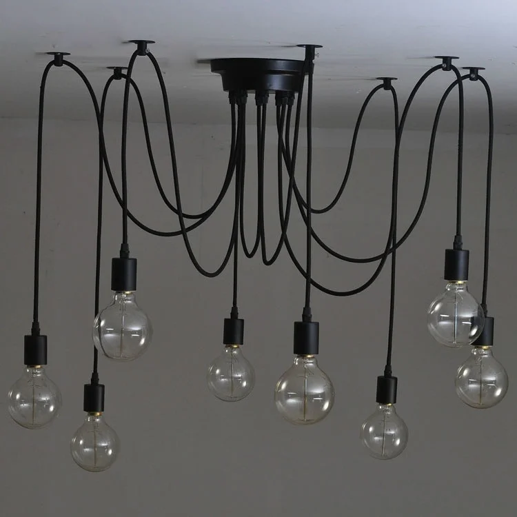 Us 28 5 47 Off Modern Big Spider Industrial Black Vintage Pendant Lamp Loft Led Pendant Lights E27 Pendant Lights Pendant Lights Restaurants In