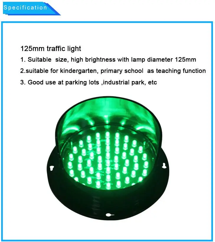 Зеленый светодиодный мигающий светильник 125 мм PC светофоры запчасти