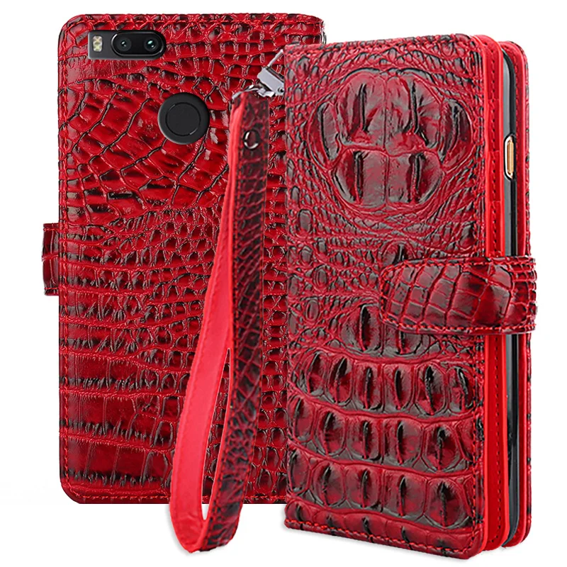 

For Xiaomi mi 5x case silicon cover for xiaomi mi a1 case luxury flip crocodile leather fundas miA1 mi5x case 5.5''